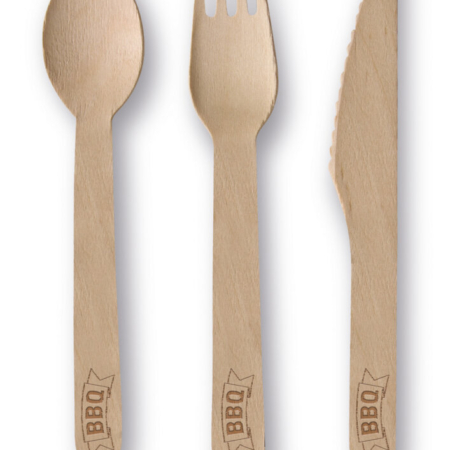 .Pack 24 Unds. Cubiertos Madera Bbq 16cm /Ref: 9903256