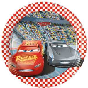 .Pack 8 Unds. Platos Cartón 20cm Cars 3 /Ref: 93489