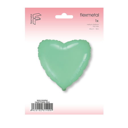 Globo corazón menta pastel