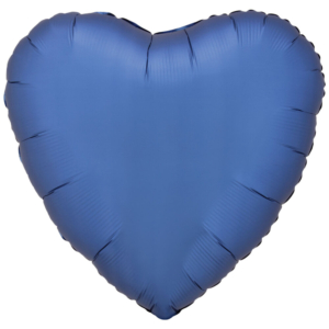 18″/43cm Globo Corazón Azul Satin / Ref: 9914096