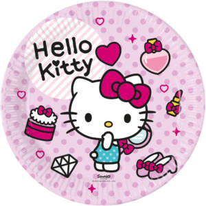 .Pack 10 Unds. Platos Plástico 23cm Hello Kitty Fashion Fsc /Ref: 94699