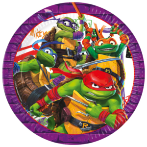 .Pack 8 Unds. Platos Plástico 23cm Tortugas Ninja Mutantes Fsc /Ref: 96457