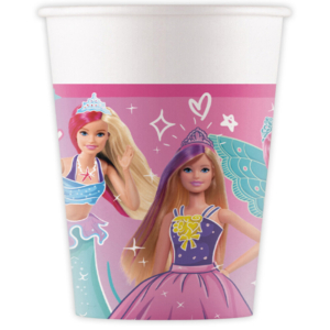 .8 UNDS. Vasos Papel 200ml Barbie Fsc /Ref: 94567