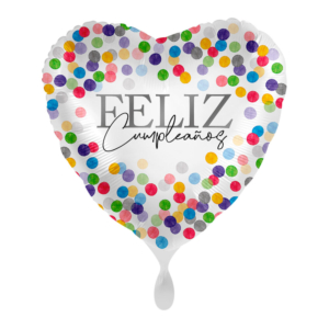 17″/43cm FELIZ CUMPLEAÑOS CONFETI CORAZON / Ref: 70295