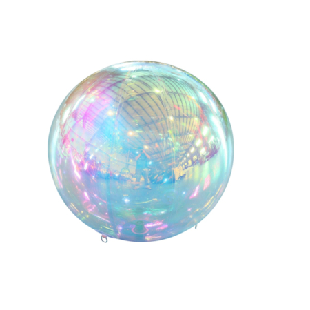 Bola de espejo inflable iridiscente, bolas grandes y brillantes, globo de espejo gigante hermético, esfera sellada de PVC grande para decoración de boda