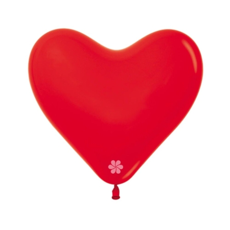 B/50 Globo Latex R12 Sempertex Forma Corazon Rojo R12″/30cm /Ref: R12-FCORAZ