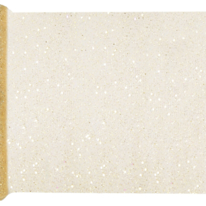 Camino Mesa Tul Bril. Oro 30cm X 5m Poliester /Ref: 4446-3