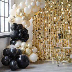 .Kit Globos Latex Para Arco Negro, Crema Y Champan /Ref: CN-100
