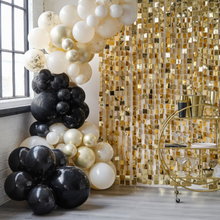 .Kit Globos Latex Para Arco Negro, Crema Y Champan /Ref: CN-100