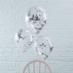 Globos Latex Con Confeti Plata /Ref: PM-197