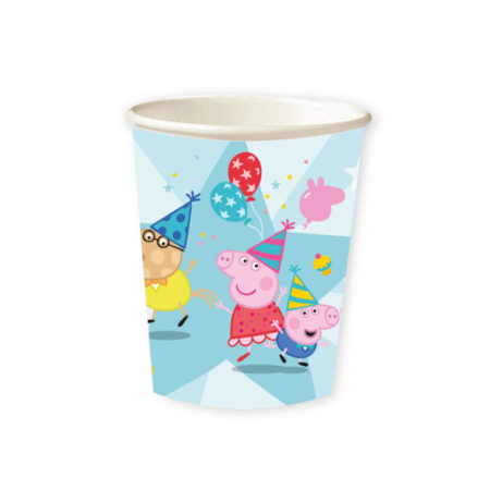 .Pack 8 Unds. Vaso de Papel 250ml Peppa Pig /Ref: 9918340-66