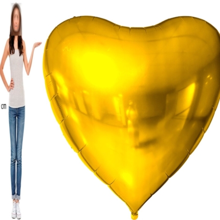 ,1,7m Jumbo Corazon Foil Oro 170cm / 68 pulgadas / Ref: FC68003