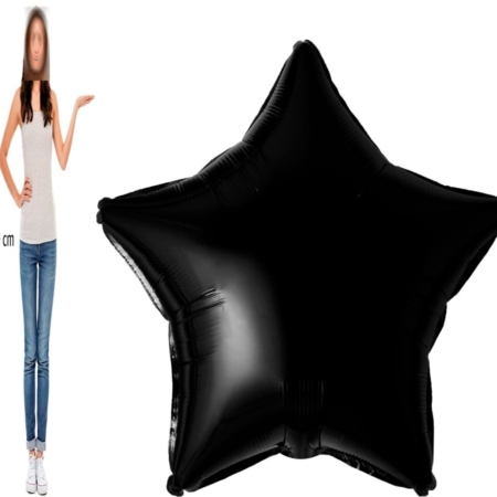 ,1,7m Jumbo Estrella Foil Negro 170cm / 68 pulgadas / Ref: FC68012