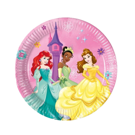 pack 8 unds platos 23 cm princesas disney