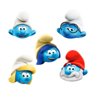 Caretas de pitufos 20x28 cm