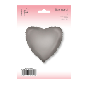 globo corazón silver matte