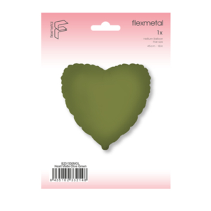 Globo corazón verde oliva