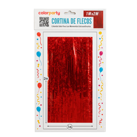 Cortina de flecos Rojo
