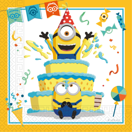 .Pack 20 Unds. Servilletas papel 33x33cm MINIONS /Ref: 92136