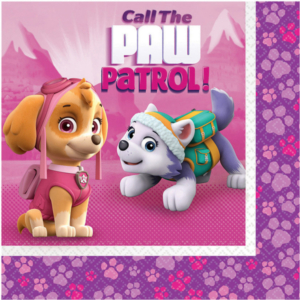 .Pack 20 Unds. Servilletas 33 X 33cm Patrulla Canina Rosa /Ref: 9902612