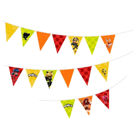 Banderin de Papel Triangular Ladybug